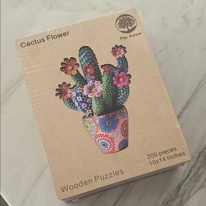 Cactus Flower Colorful wooden Puzzle by Mys Aurora 200 pieces